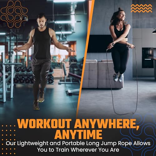 STARFIT Lightweight Jump Rope with Plastic Handles for Fitness and Exercise - Adjustable - Tangle-Free Skipping Rope for Crossfit, Gym, Cardio and Endurance Training, Workout (Black)