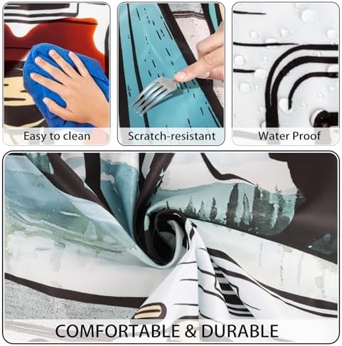 Picnic Table Cover with Bench Covers 6FT Outdoor Camping Essentials Waterproof Fitted Picnic Table Cloth Wood Texture Fitted Picnic Tablecloth with Elastic(3pcs-72")