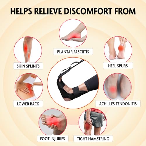 DMoose Fitness Foot & Calf Stretcher - Hamstring Stretcher for Plantar fasciitis, Achilles Tendonitis, & Heel Spurs - Yoga Stretching Strap for Lower Back Pain - Flex Strap for Physical Therapy