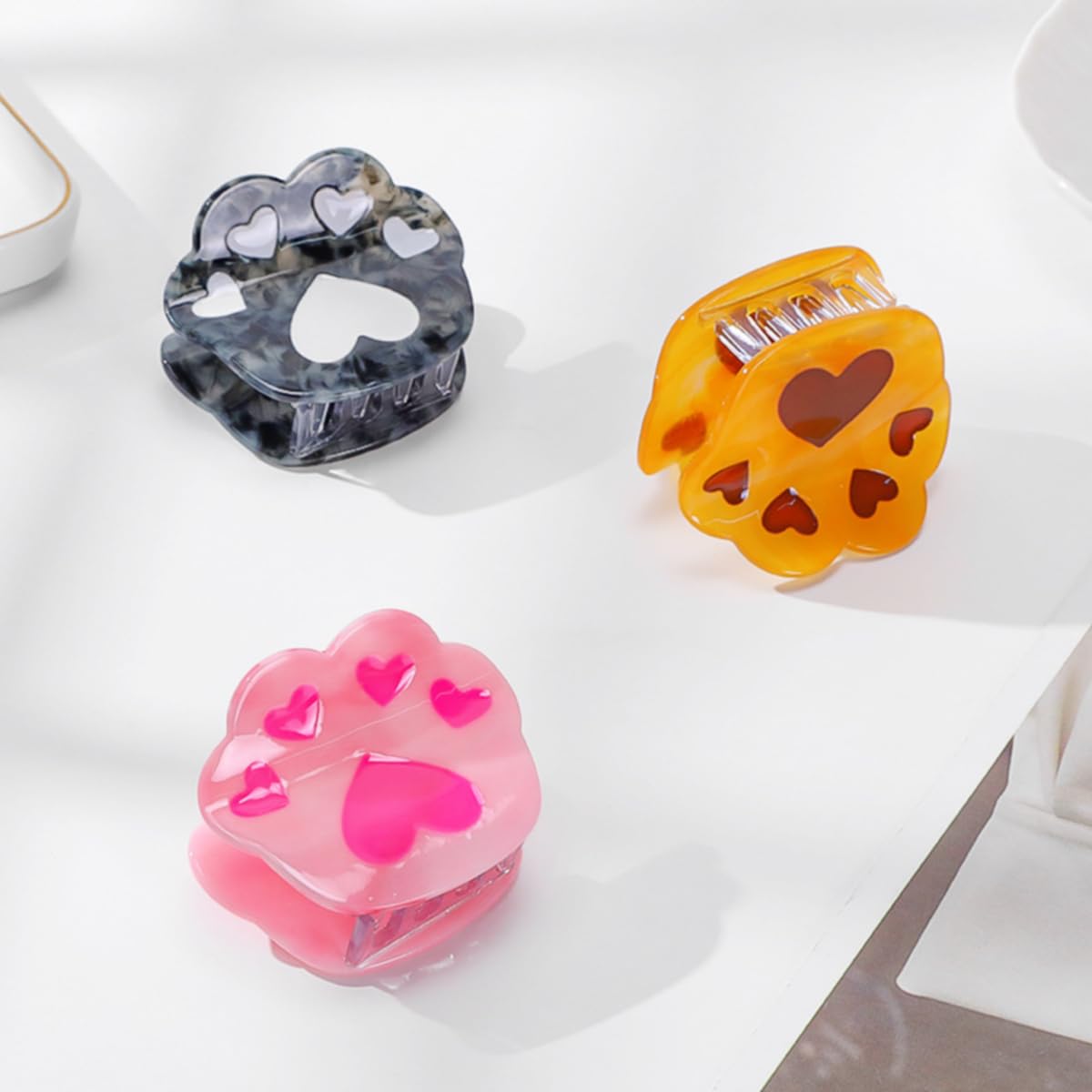 Novelty Paw Hair Clip,Acetate Claw Clips,Hair Clips for Women,Coffee