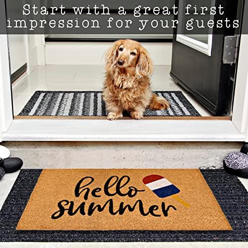 Hello Summer Welcome Mat Popsicle Decor 30x17 Inch, Summer Door Mat Outdoor, Summer Outdoor Mat, Outdoor Door Rug, Outdoor Door Mats, Outdoor Rug Door Outdoor Door Mats for Patio, Summer Doormat
