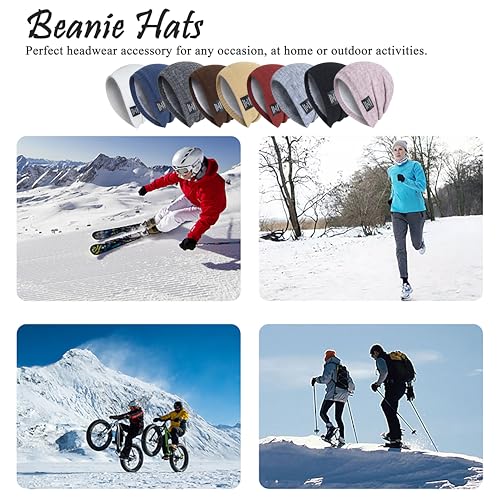 HiRui Winter Beanie Hats for Men Women Knit Fleece Lined Skull Caps Warm Slouchy (Gray)