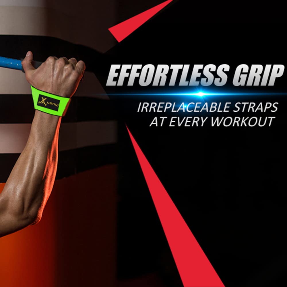 ihuan Lifting Straps for Weightlifting - Wrist Straps for Weightlifting | Gym Wrist Wraps with Extra Hand Grips Support for Strength Training | Bodybuilding | Deadlifting