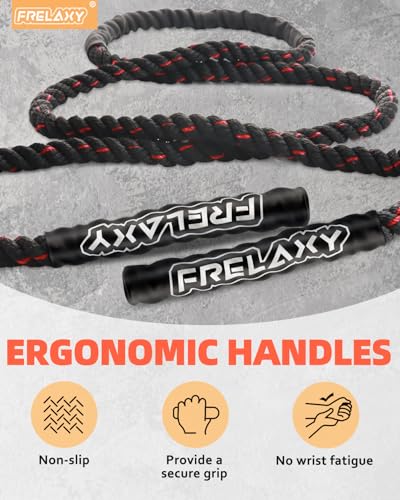 Frelaxy Jump Rope 1LB, Weighted Jump Rope for beginners, Heavy Jump Ropes for Fitness, Total Body Workouts, Weight Loss, Strength Training, Compact Skipping Rope for Home Gym Workout Equipment (Black)