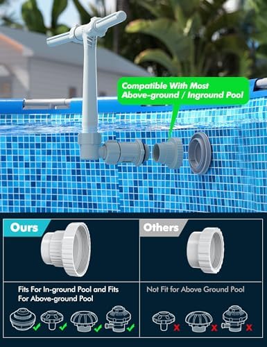 [Patent Pending] POOLHACKER 2025 Upgrade Pool Fountain - Dual Spray Water Fountains for Above Ground/Inground Pools, 2-in-1 Adjustable Waterfall Pool Sprinkler Fountain (for in-tex & for Best-Way)