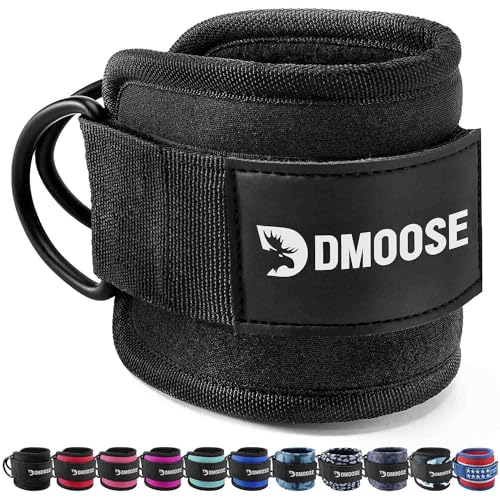 DMoose Ankle Straps for Cable Machines Women - One Size Fit with Premium Padding, Ankle Cable attachments for Gym, Ankle Cable Straps for Workout, Booty Workouts, Leg Extension, Hip Abductors