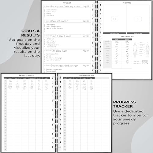 Skyline Fitness Journal – Workout Log Book For Home Exercise & Gym – Weightlifting Tracker - Training Accessories & Work Out Gifts (Black)