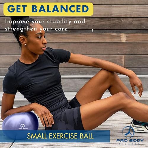 ProBody Pilates Ball Barre Ball, 9 Inch Small Exercise Ball for Between Knees, Mini Soft Yoga Ball for Stability, Barre, Fitness, Ab, Core, Physio and Physical Therapy Ball (Indigo)