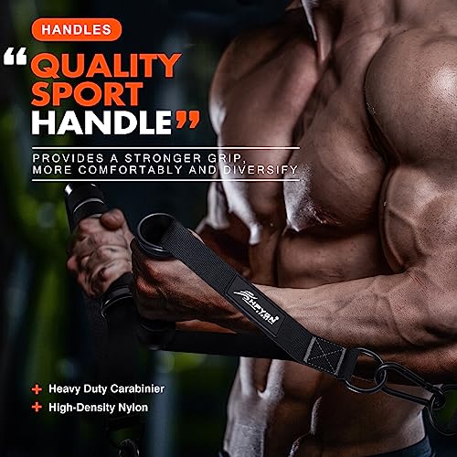 HPYGN Exercise Handles for Gym Cable, Fitness Handles with Carabiner, Resistance Band Handle for Exercise Bands, Home Fitness Workouts, Gym Equipment, Weightlifting and Weight Training 2pcs