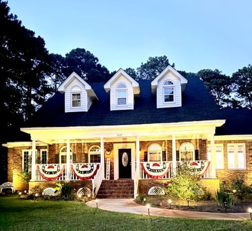 American Bunting Flags 3x6 Ft, 4 Packs American Pleated Fan Flag, Usa Patriotic Half Fan Banner Flag, For 4th Of July Decorations Day