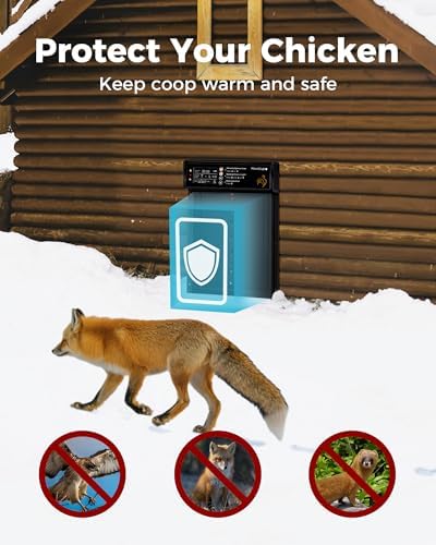 Solar Powered Automatic Chicken Coop Door, LCD Display, Timer & Light Sensor, 20-m Remote Control,Electirc Door,4 Modes, USB Rechargeable Battery, Black