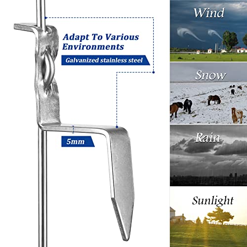 Fence Shock 41 Inches Systems Pig Tail Step-in Fence Post, Stainless Steel for Garden and Farm, Portable Fence Ideal for Electric Fencing - Pack of 30 Red