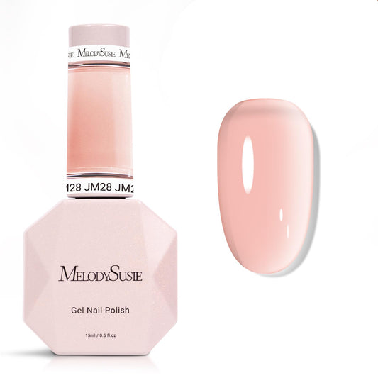 MelodySusie Nude Gel Nail Polish, 0.5Fl.oz Jeweliver Milky Gel Polish Milky Nude Pastel Color Sheer Gel Nails Soak Off UV LED Light Cure Gift for Manicure Nail Art DIY at Home JM28