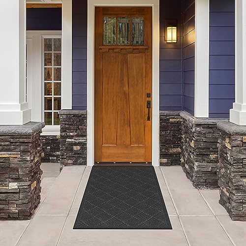 Apache Mills Crosshatch Doormat, 3-Feet X 5-Feet, Charcoal