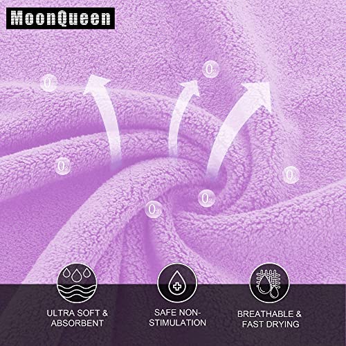 MOONQUEEN Ultra Soft Premium Washcloths Set - 12 x 12 inches - 72 Pack - Quick Drying - Highly Absorbent Coral Velvet Bathroom Wash Clothes (Purple)