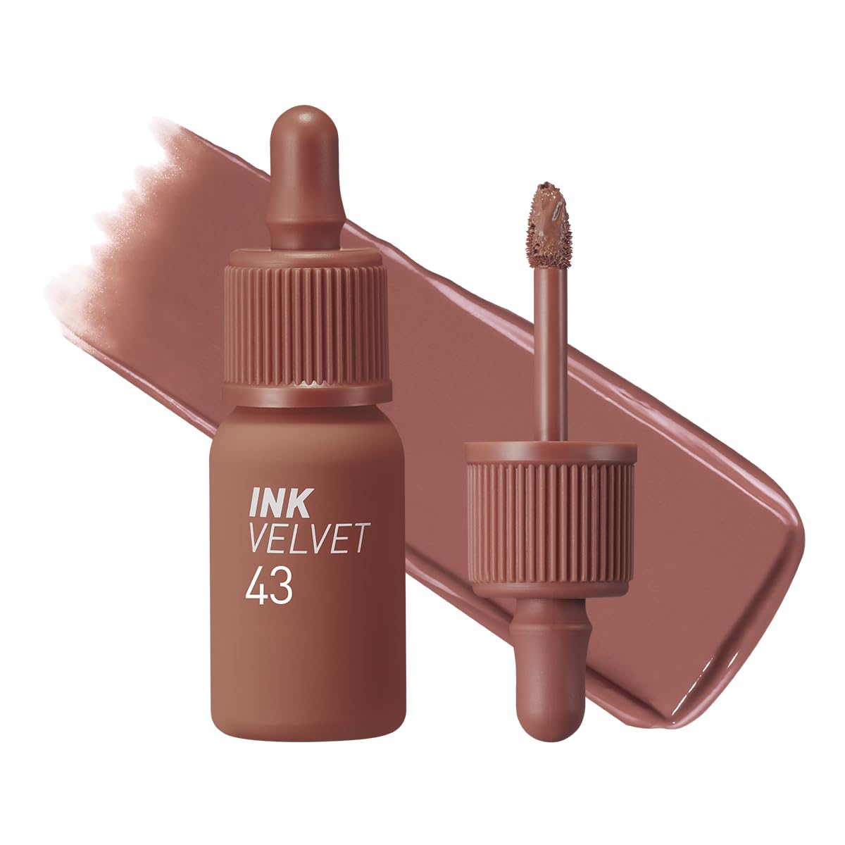 Peripera Ink the Velvet Lip Tint - High Pigment Color, Longwear, Weightless, Not Animal Tested, Gluten-Free, Paraben-Free (043 CAFFEINE NUDE)