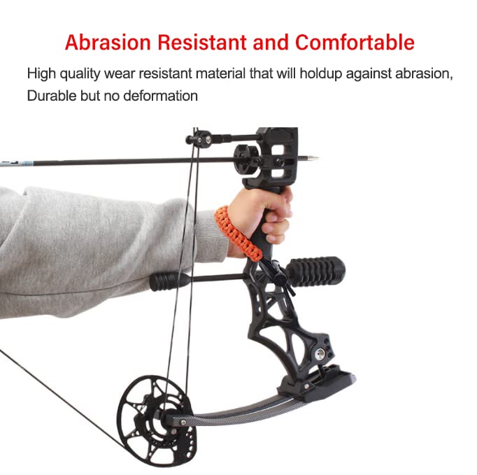 SOPOGER Archery Bow Wrist Sling Adjustable Hunting Wrist Strap Braided for Compound Bow Target Shooting Accessories (Orange)