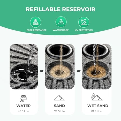 JEAREY 22L Patio Umbrella Stand, Outdoor Umbrella Base Water Filled Stand, Patio Outdoor Umbrella Holder (Black)