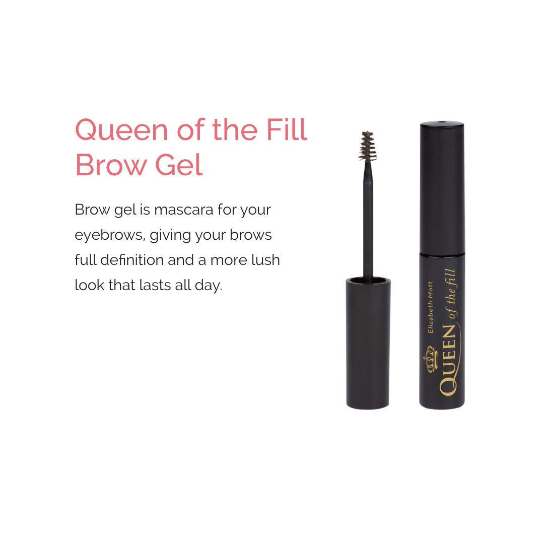 Elizabeth Mott Queen of the Fill Eyebrow Gel – Tinted Brow Filler, Volumizer & Setter, Natural-Looking Fuller Brows – Covers Gray Hairs, Water-Resistant, Long-Lasting – Cruelty-Free, Blonde Shade, 4g
