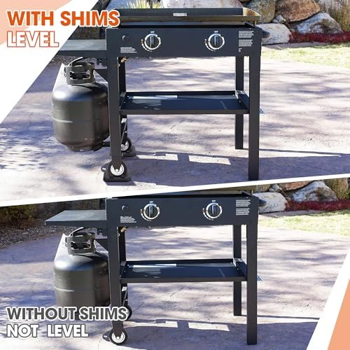 8 Pcs Griddle Leveling Shims Kit Compatible with Blackstone Griddle, Rubber Grill Levelers Outdoor for Most Grills, Keep Flat Top Grill in Level (Black)