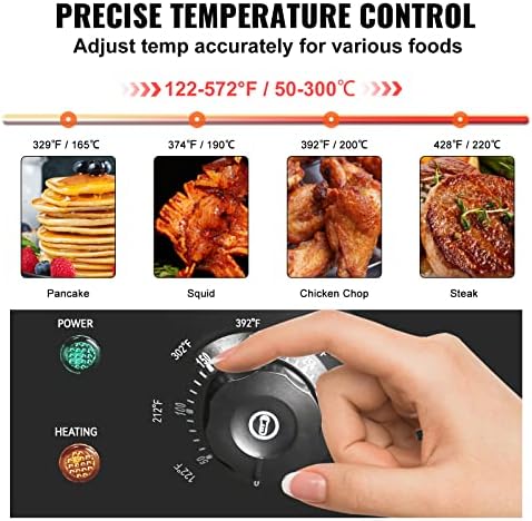 VEVOR Commercial Electric Griddle, 22", 1600W Countertop Flat Top Griddle, Stainless Steel Teppanyaki Grill w/Iron Cooking Plate, 122-572℉ Adjustable Temp Control 2 Shovels & Brushes, 110V