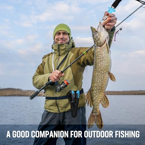 Mossy Oak 2Pcs Fishing Tools Kit- Fishing Plier, Fish Lip Gripper, Multifunctional Fishing Hook Remover with Lanyards Sheath, Saltwater Resistant Fish