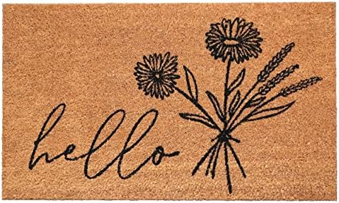 Calloway Mills Wildflower Bouquet Doormat, (Tan/Black, 17" x 29" x 0.60")