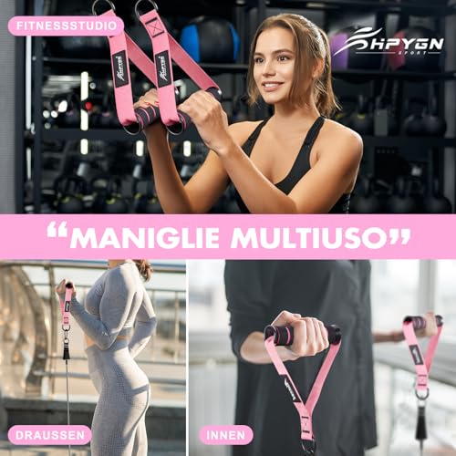 Gym Equipment, Gym Exercise Handles, Cable Attachments for Gym, Replacement Handle Attachments for Cable Machine Pulleys, Resistance Band and Strength Trainer, Pull Down Workout Accessories