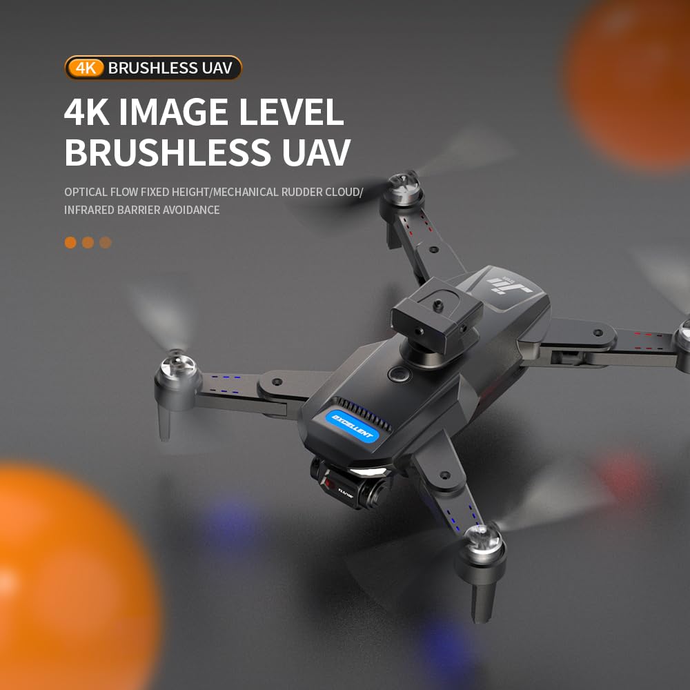 S22 Drone with 4K Camera for Adults Beginner; 194G Foldable RC Quadcopter with 328 Feet Control Range, Brushless Motor, 2.4G, 360 Degree Flip, 2 Batteries, Toys for Adults