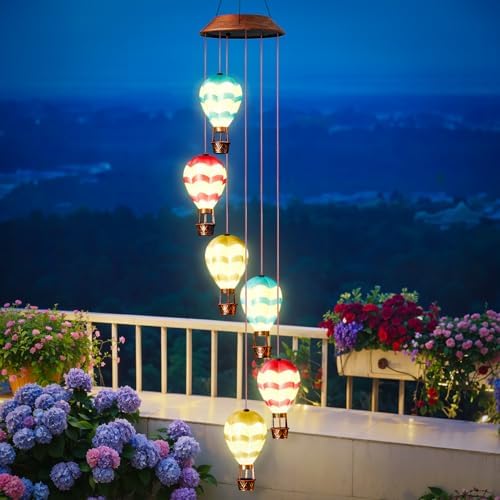 Solar Wind Chimes for Outside - Solar Lights Outdoor Decor Gifts for Women Mom Grandma Birthday Gifts