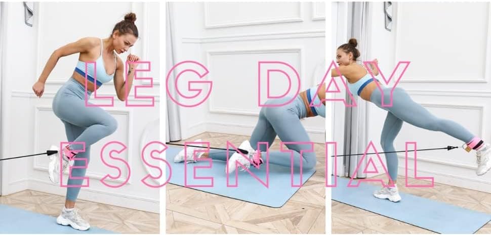 Slim Panda Ankle Strap for Cable Machine,Ankle Cuff for Kickbacks, Booty Hip Abductors,Glute Workouts, Leg Extensions, Curls for Men and Women, Adjustable with Double D-Rings (Pair, Pink)