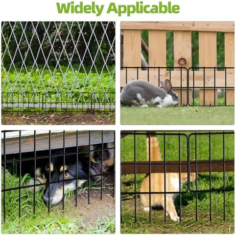 14 Panels No Dig Fence, Animal Barrier Fencing, 13in(H) x 14ft(L) Fencing Barrier for Bottom, Rabbit Fence for Garden, Dog Fencs Barrier, Rustproof Metal Fencs Border for Outdoor