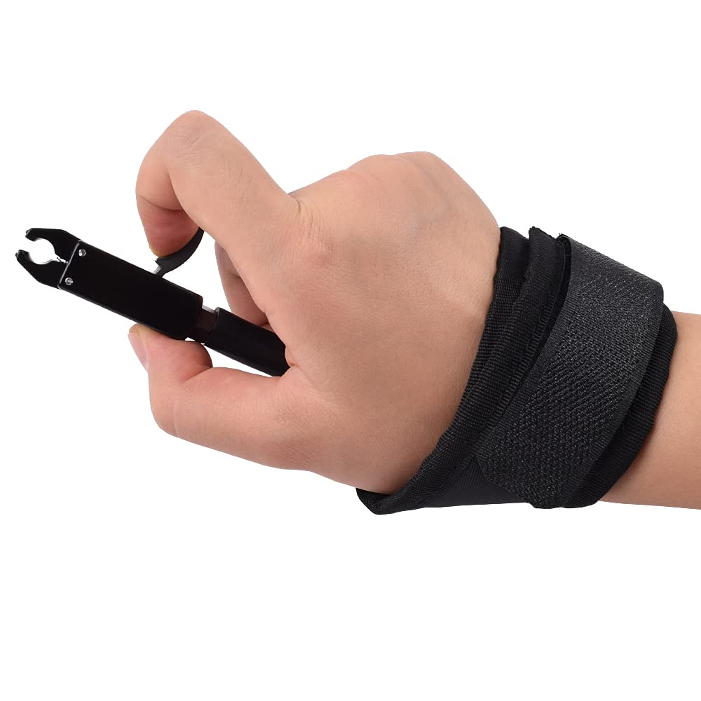 Archery Release Aids Compound Bow Trigger Caliper Shooting Adjustable Black Wrist Strap Right Left Handed