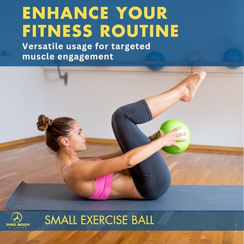 ProBody Pilates Ball Barre Ball, 9 Inch Small Exercise Ball for Between Knees, Mini Soft Yoga Ball for Stability, Barre, Fitness, Ab, Core, Physio and Physical Therapy Ball (Indigo)