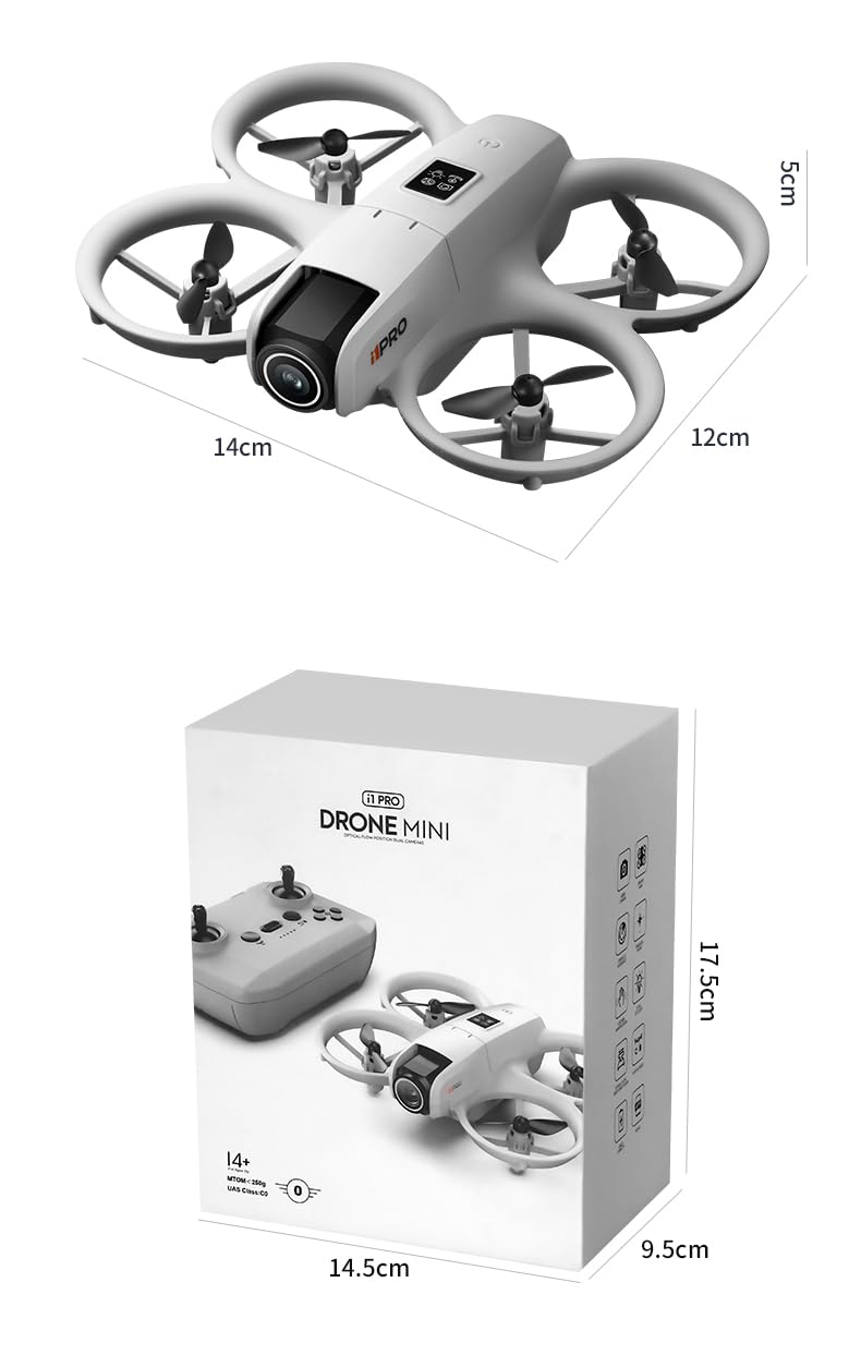 Drone with HD Camera for Adults, 360° Rolling Intelligent Obstacle Avoidance One-Key Takeoff/Landing, Headless Mode 2 Batteries Remote Control Drone Portable Mini Aircraft Gifts for Beginners Teens