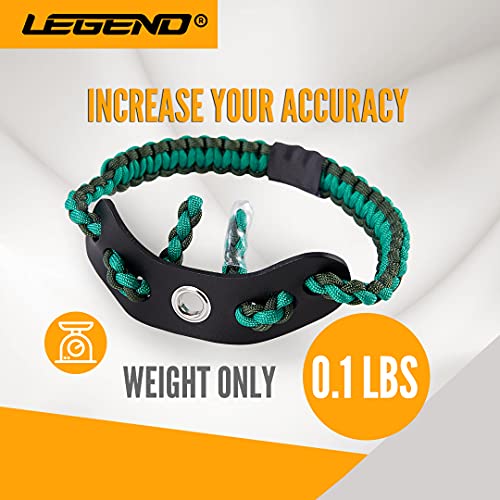LEGEND 550 Paracord Bow Wrist Sling - Compound Bow Stabilizer & Hand Loop Carrier for Bow Hunting - Adjustable Wrist Strap with Durable Leather Yoke, Strong Metal Grommets - Archery Accessories & Gear