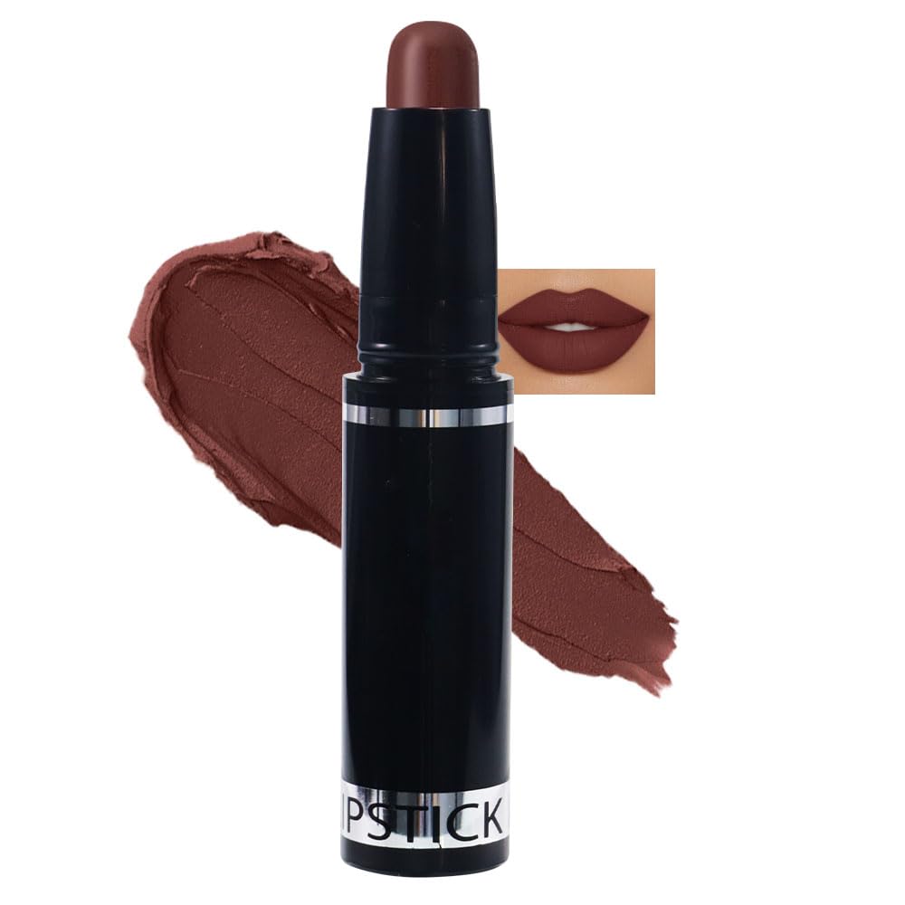 Dark Red Brown Matte Lipstick Crayon Pencil Set,Velvet Lip Stick for Women 24 Hour Long Lasting Waterproof Lip Liner,Magic Lipstick 24 Hours Original Lip Liner Makeup Stain Long Lasting Waterproof