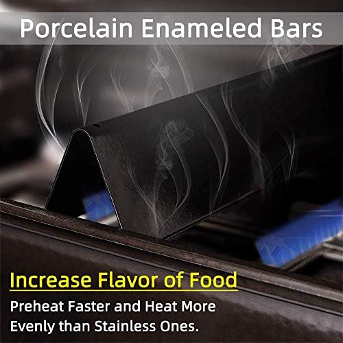 X Home 22.5-Inch Heavier Flavorizer Bars Replacement with Side-Mounted Control, for Weber Genesis Silver/Gold B & C, Spirit E-310, Spirit 300 Series Grill Parts, Porcelain-enameled, 5-Pack