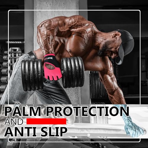 BEAST RAGE Workout Gloves for Men Gym Gloves for Weightlifting Women Fingerless with Palm Protection Padding, Breathable and Lightweight Weight Lifting Gloves Cycling Pull Up (Black, S)