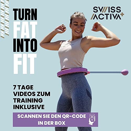 Swiss Activa+ S2 XXL Smart Hula Hoop Adult - Up to 47in for Plus Size XXL - Won't Fall Off - Weight Loss Hoop for Women - Smart Fitness Hula Hoop with Weight