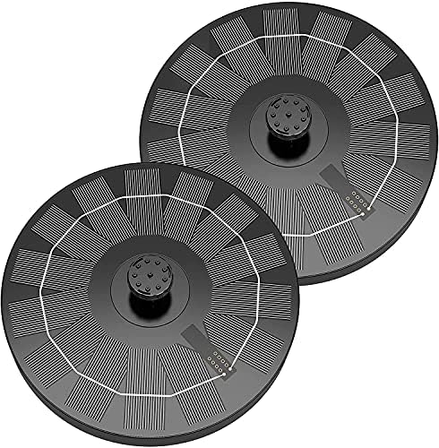AISITIN 2.5W Solar Bird Bath Fountain, Solar Fountain for Bird Bath with 6 Nozzles, 6.7" Solar Powered Water Fountain for Garden, Ponds, Pool, Fish Tank, Outdoor and Aquarium, 2 Pack