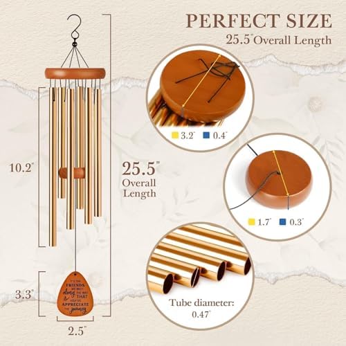 SteadStyle Friendship Gifts for Women, Wind Chime for Best Friends, Friend Gifts for Men - Wonderful Friendship Presents for Special Women BFF Garden Decoration
