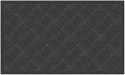 Apache Mills Crosshatch Doormat, 3-Feet X 5-Feet, Charcoal