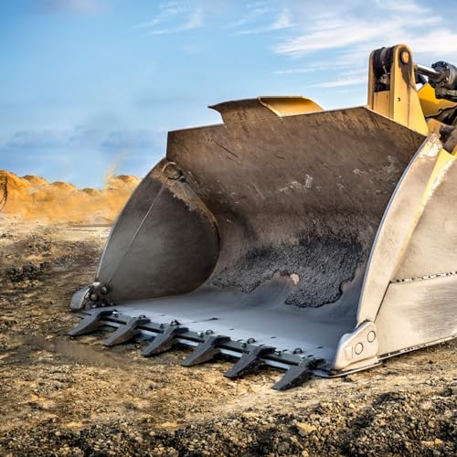 VEVOR Bucket Tooth Bar, 48'', Heavy Duty Tractor Bucket 6 Teeth Bar for Loader Tractor Skidsteer, 4560 lbs Load-Bearing Capacity Bolt On Design, for Efficient Soil Excavation and Bucket Protection