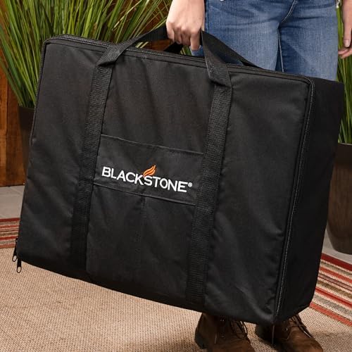 Blackstone 1723 22” Tabletop Griddle Carry Bag, Heavy Duty, Weather Resistant, Griddle Cover, Black. Fits Griddles WITHOUT Hoods or Hard Covers.