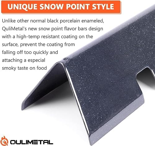 QuliMetal 15.3" Flavorizer Bars for Weber GS4 Spirit II 200, Spirit II E-210, Spirit E-210, Spirit 200 Series Grills with Front-Mounted Control, 16GA Porcelain Steel Grill Heat Plates