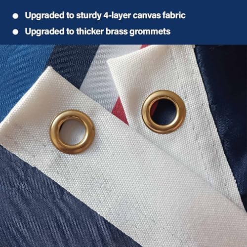 3 Ply Patriotic Flag Super Tough Double Sided 3x5 Outdoor Flags, Long Lasting, Fade Resistant 300D Polyester Pongee with 2 Brass Grommets