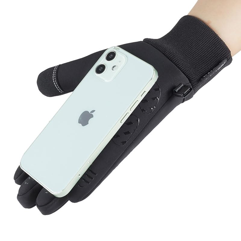 SwindowL Winter Gloves Touch Screen Mens Gloves for Cold Weather,Waterproof Gloves for Men Thermal for Running Cycling (Black, Medium)