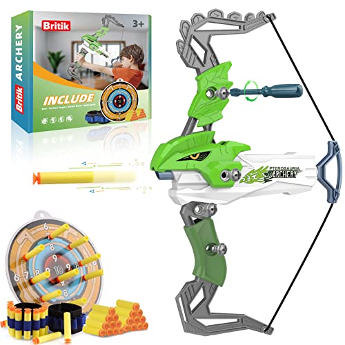 Britik Bow and Arrow for Kids Toys - Archery Set with 20 Suction Cup Arrows, Gifts for Boys Girls Toddler Age 4 5 6 7 8 Year Old