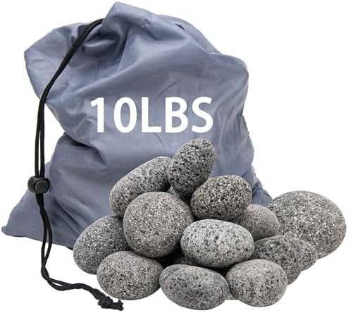 Black Lava Rocks for Fire Pit,2"-3" Natural Lava Stones, Black Lava Rocks for fire Pit and Fireplace（10 Pound）